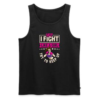 Boxe féminine Boxe féminine Boxeuse féminine - Débardeur bio Premium Homme - noir - Devant - AI Model Male 178 light (178cm)