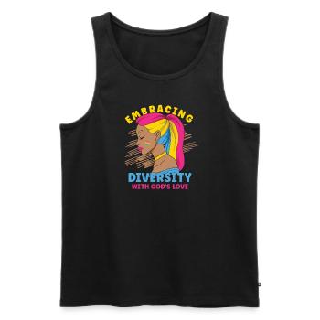 Pansexuel Gay Pansexualité Asexuelle Asexuelle - Débardeur bio Premium Homme - noir - Devant - Michal (187cm)