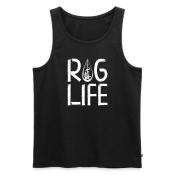 Oilfield Wife Roughneck Oil Drilling Frac crew - Men's Premium Organic Tank Top - black - Front - AI Model Male 178 light (178cm)