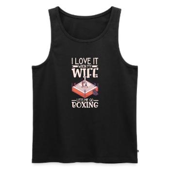 Boxe féminine Boxe féminine Boxeuse féminine - Débardeur bio Premium Homme - noir - Devant - AI Model Male 178 light (178cm)