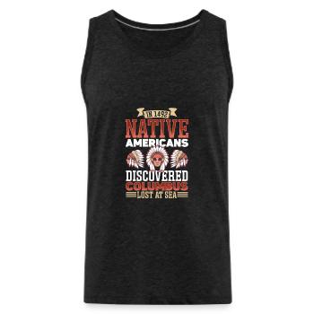 Indische Ureinwohner Geschichte Der Indigenen - Männer Premium Bio Tank Top - Anthrazit - Vorne - Alexander (188cm)