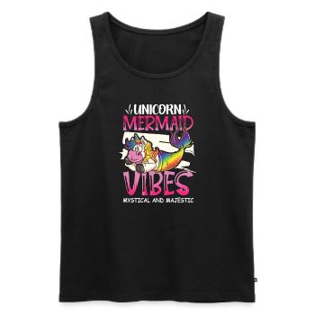 Einhorn Meerjungfrau Mermicorns - Männer Premium Bio Tank Top - Schwarz - Vorne - AI Model Male 178 light (178cm)