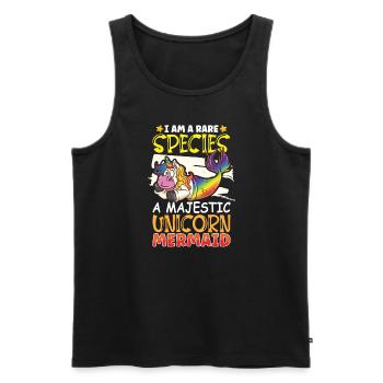 Einhorn Meerjungfrau Mermicorns - Männer Premium Bio Tank Top - Schwarz - Vorne - AI Model Male 178 light (178cm)