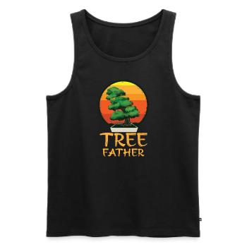 Bonsai Japan Silhouette Gardener Gardening Lover - Männer Premium Bio Tank Top - Schwarz - Vorne - Michal (187cm)