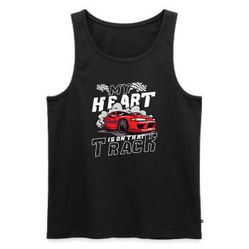 Race Car Dirt Track Racing Funny Racer Race Car - Men's Premium Organic Tank Top - black - Front - Michal (187cm)