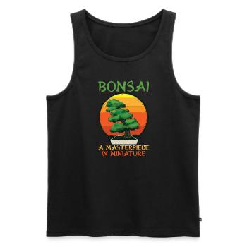 Bonsai Japan Silhouette Gardener Gardening Lover - Men's Premium Organic Tank Top - black - Front - AI Model Male 178 light (178cm)
