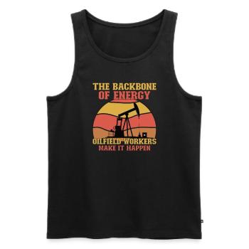 Oilfield Wife Roughneck Oil Drilling Frac crew - Men's Premium Organic Tank Top - black - Front - AI Model Male 178 light (178cm)