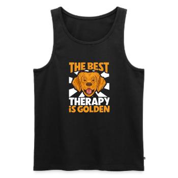 Golden Retriever Mom Dog Puppie Dog Sitter - Männer Premium Bio Tank Top - Schwarz - Vorne - Michal (187cm)