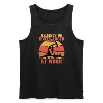 Oilfield Wife Roughneck Oil Drilling Frac crew - Men's Premium Organic Tank Top - black - Front - AI Model Male 178 light (178cm)