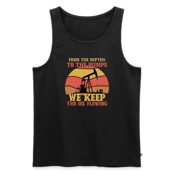 Oilfield Wife Roughneck Oil Drilling Frac crew - Men's Premium Organic Tank Top - black - Front - AI Model Male 178 light (178cm)