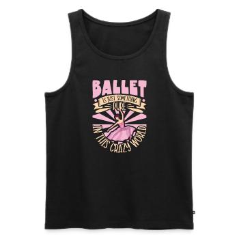 Ballet Ballerine Danse Danseuse Danse Ballet Cadeau - Débardeur bio Premium Homme - noir - Devant - Michal (187cm)