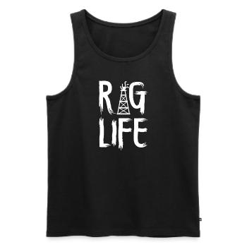 Oilfield Wife Roughneck Oil Drilling Frac crew - Men's Premium Organic Tank Top - black - Front - AI Model Male 178 light (178cm)