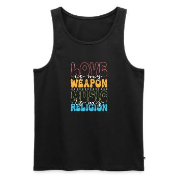 Hippie Lifestyle Flower Power Free Spirit Harmony - Männer Premium Bio Tank Top - Schwarz - Vorne - AI Model Male 178 light (178cm)