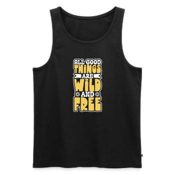 Hippie Lifestyle Flower Power Free Spirit Harmony - Männer Premium Bio Tank Top - Schwarz - Vorne - AI Model Male 178 light (178cm)