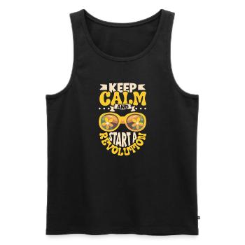 Hippie Lifestyle Flower Power Free Spirit Harmony - Männer Premium Bio Tank Top - Schwarz - Vorne - AI Model Male 178 light (178cm)