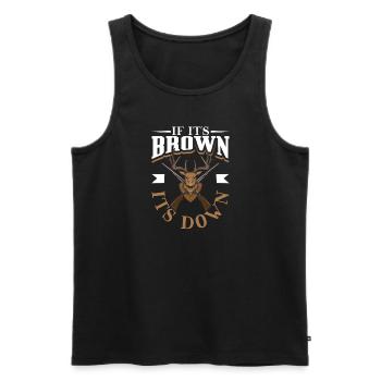 Chasse au cerf Chasseurs de cerfs Saison de chasse au chevreuil Chasse au chevreuil - Débardeur bio Premium Homme - noir - Devant - AI Model Male 178 light (178cm)