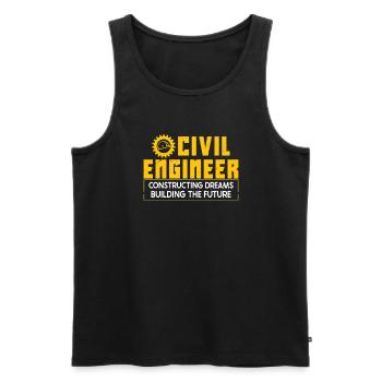 Civil Engineer student Civil Engineering - Men's Premium Organic Tank Top - black - Front - AI Model Male 178 light (178cm)