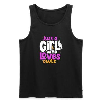 Owl Cute Owl Owl Lover just a Boy who loves owls - Männer Premium Bio Tank Top - Schwarz - Vorne - AI Model Male 178 light (178cm)