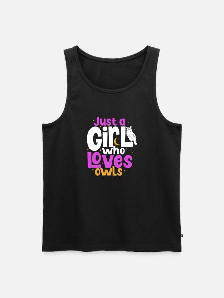 Owl Cute Owl Owl Lover just a Boy who loves owls - Men's Premium Organic Tank Top - black