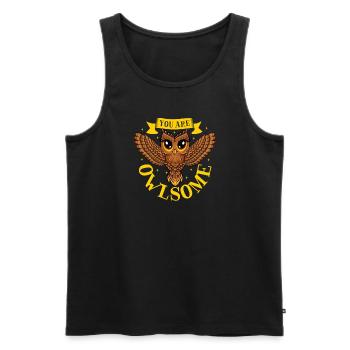 Owl Cute Owl Owl Lover just a Boy who loves owls - Männer Premium Bio Tank Top - Schwarz - Vorne - AI Model Male 178 light (178cm)