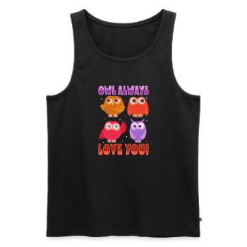 Owl Cute Owl Owl Lover just a Boy who loves owls - Männer Premium Bio Tank Top - Schwarz - Vorne - AI Model Male 178 light (178cm)