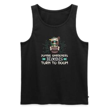 Horror Garden Gardener Zombie Plant Gardening - Men's Premium Organic Tank Top - black - Front - AI Model Male 178 light (178cm)