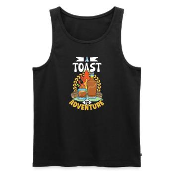 Campfire Nights Whisky Delights Outdoor Adventure - Men's Premium Organic Tank Top - black - Front - Michal (187cm)