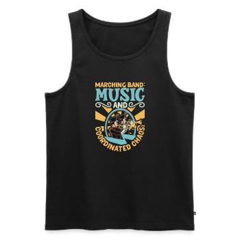 Marching Band Clarinetist School Rehearsal Music - Men's Premium Organic Tank Top - black - Front - Michal (187cm)