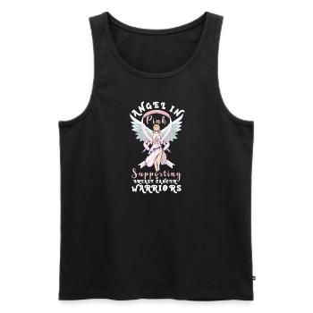 Breast cancer Awareness Support Survivors Pink - Men's Premium Organic Tank Top - black - Front - AI Model Male 178 light (178cm)