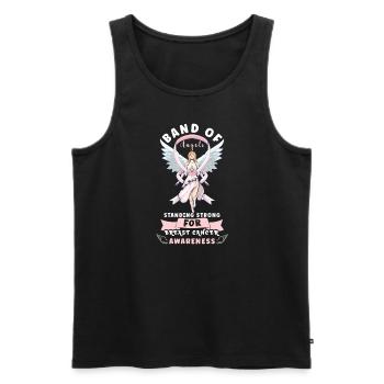 Breast cancer Awareness Support Survivors Pink - Men's Premium Organic Tank Top - black - Front - AI Model Male 178 light (178cm)