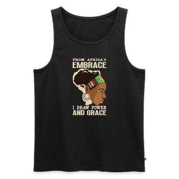 Afro Black Girl Pride Afro Girl Afrocentrique - Débardeur bio Premium Homme - noir - Devant - AI Model Male 178 light (178cm)