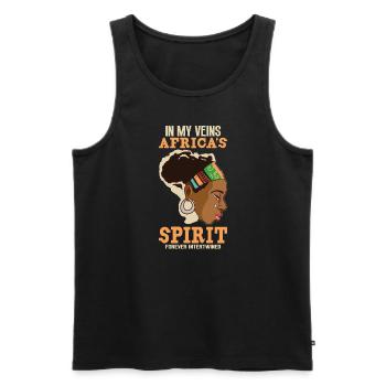 Afro Black Girl Pride Afro Girl Afrocentrique - Débardeur bio Premium Homme - noir - Devant - AI Model Male 178 light (178cm)