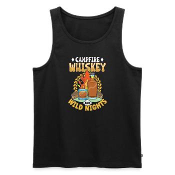 Campfire Nights Whisky Delights Outdoor Adventure - Men's Premium Organic Tank Top - black - Front - Michal (187cm)