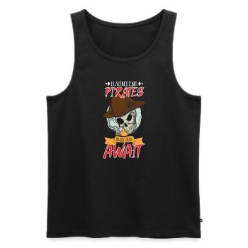 Horror Pirate Pirate Ship Pirate Captain Horror - Men's Premium Organic Tank Top - black - Front - AI Model Male 178 light (178cm)