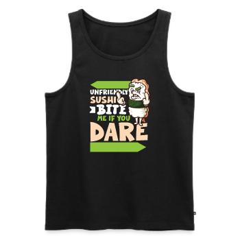Funny Unhappy Sushi Japanese food Miso-Unhappy - Männer Premium Bio Tank Top - Schwarz - Vorne - AI Model Male 178 light (178cm)