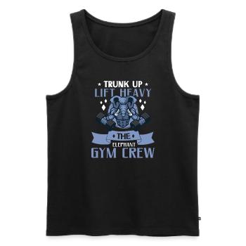 Elephant Bodybuilding Powerlifting Weightlifting - Männer Premium Bio Tank Top - Schwarz - Vorne - AI Model Male 178 light (178cm)