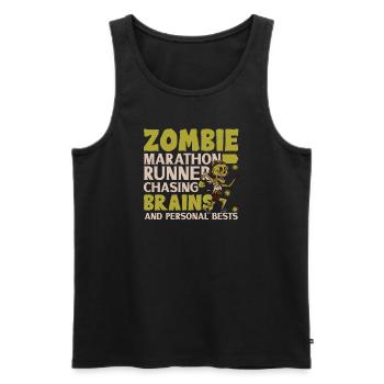 Horror Zombie Runner Half Marathon Running Jogging - Men's Premium Organic Tank Top - black - Front - Michal (187cm)