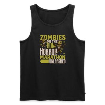 Horror Zombie Runner Half Marathon Running Jogging - Men's Premium Organic Tank Top - black - Front - Michal (187cm)