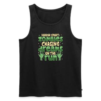 Horror Zombie Runner Half Marathon Running Jogging - Men's Premium Organic Tank Top - black - Front - Michal (187cm)