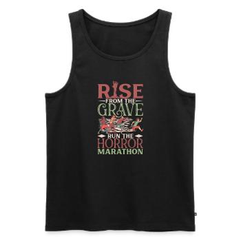 Horror Zombie Runner Half Marathon Running Jogging - Men's Premium Organic Tank Top - black - Front - Michal (187cm)