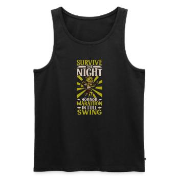 Horror Zombie Runner Half Marathon Running Jogging - Men's Premium Organic Tank Top - black - Front - Michal (187cm)