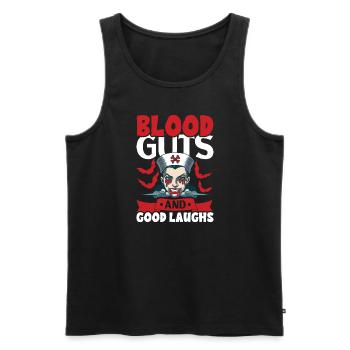 Creepy Nurse Horror Nurse - Men's Premium Organic Tank Top - black - Front - Michal (187cm)