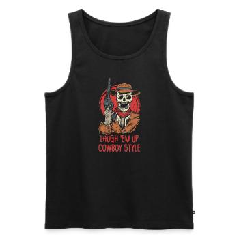 Spooky Horror Western Cowboy Rider Rodeo Country - Débardeur bio Premium Homme - noir - Devant - Michal (187cm)