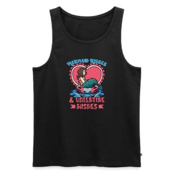 Mermaid Valentine's Day Mermaid Love Ocean - Men's Premium Organic Tank Top - black - Front - Michal (187cm)