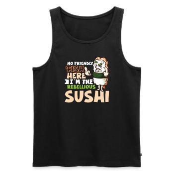 Funny Unhappy Sushi Japanese food Miso-Unhappy - Männer Premium Bio Tank Top - Schwarz - Vorne - AI Model Male 178 light (178cm)