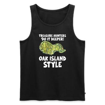 Oak Island / Treasure Hunting Oak Island Mystery - Men's Premium Organic Tank Top - black - Front - AI Model Male 178 light (178cm)