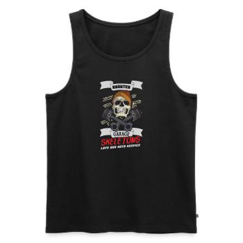 Skeleton Mechanic Horreur Garage Funny Bones Spooky - Débardeur bio Premium Homme - noir - Devant - Michal (187cm)