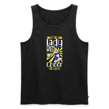 Cheerleading Cheer Quote Football Stadium Dance - Men's Premium Organic Tank Top - black - Front - Michal (187cm)