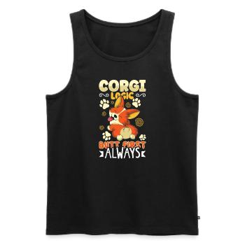 Dog Welsh Corgi Pet Dog Lover Puppy Welsh Dog - Männer Premium Bio Tank Top - Schwarz - Vorne - Michal (187cm)