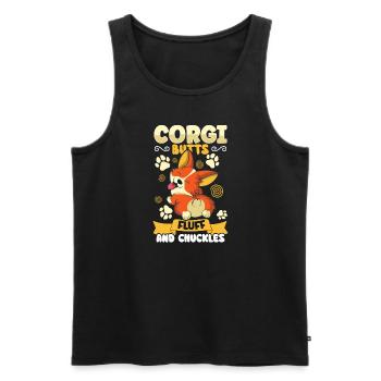 Dog Welsh Corgi Pet Dog Lover Puppy Welsh Dog - Männer Premium Bio Tank Top - Schwarz - Vorne - Michal (187cm)
